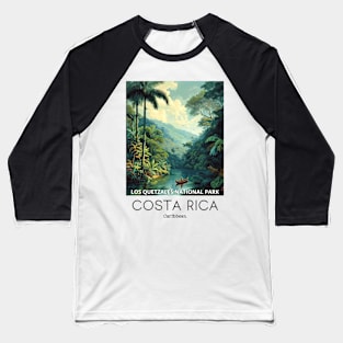 A Vintage Travel Illustration of Los Quetzales National Park - Costa Rica Baseball T-Shirt